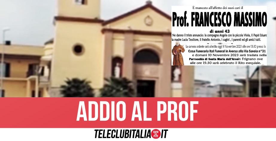 Aversa, lutto a scuola: il prof Francesco Massimo muore a 43 anni