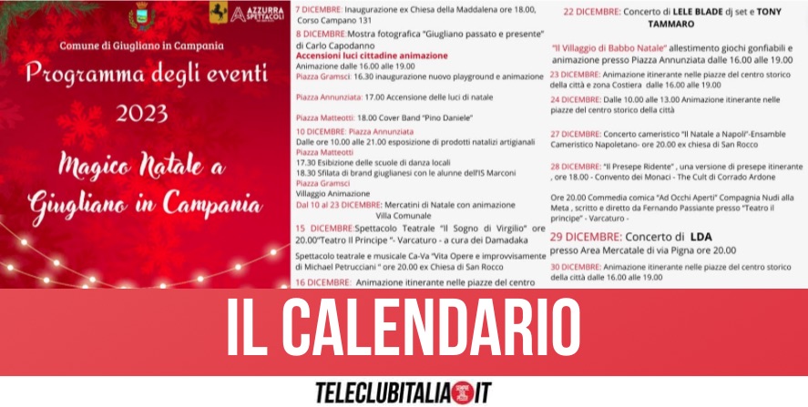 Magico Natale a Giugliano: il programma degli eventi 2023