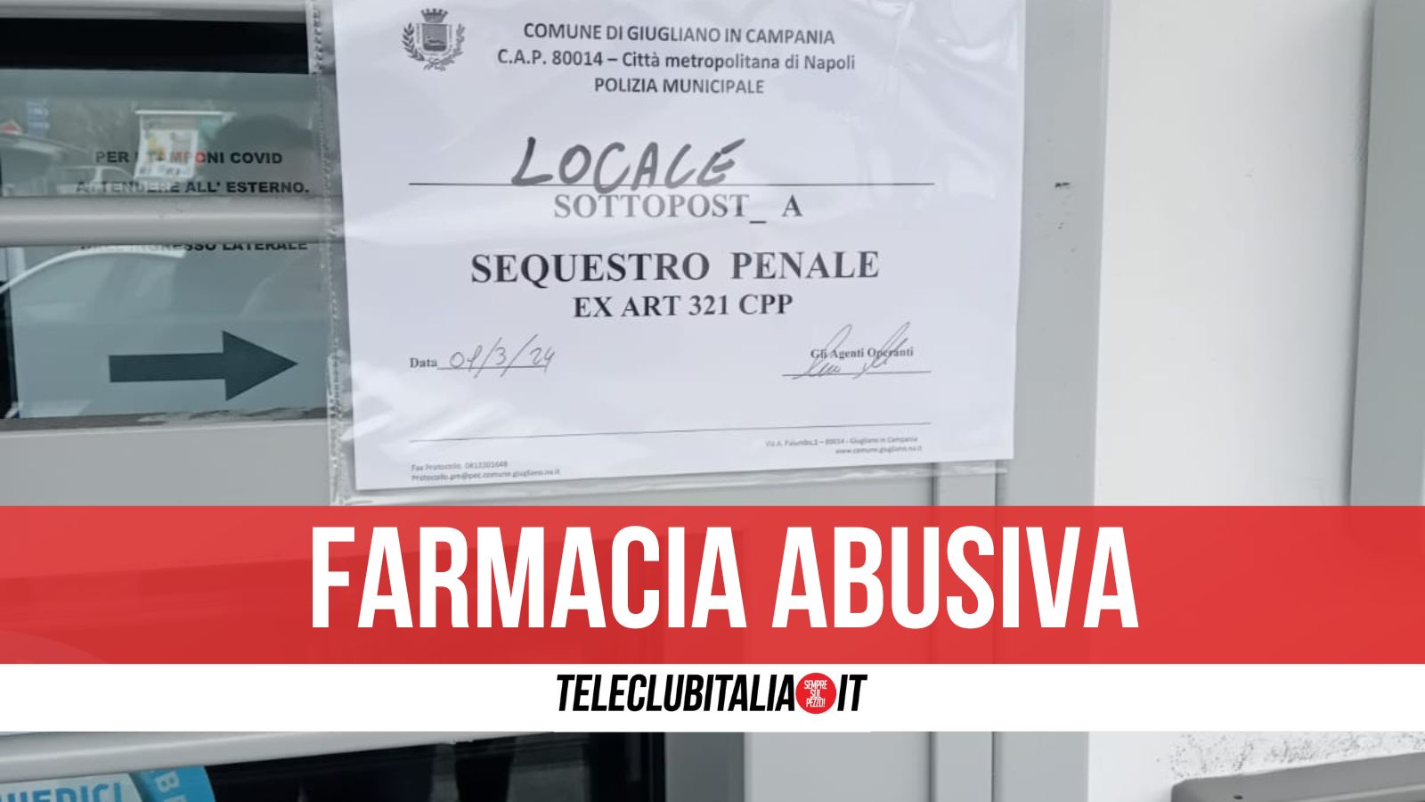 Farmacia Abusiva Varcaturo Via Ripuaria Giugliano