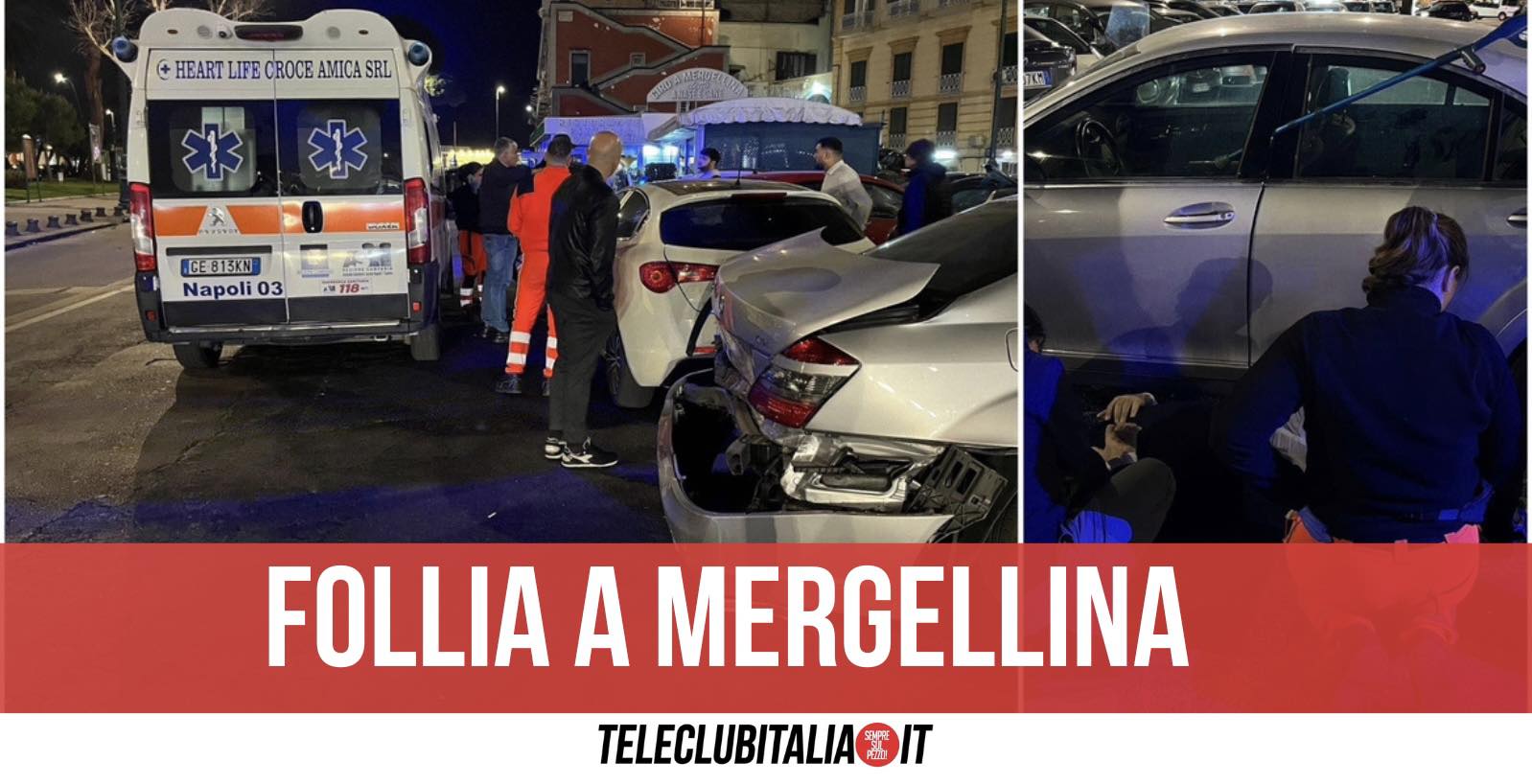 Mergellina Auto In Sosta Travolte Napoli