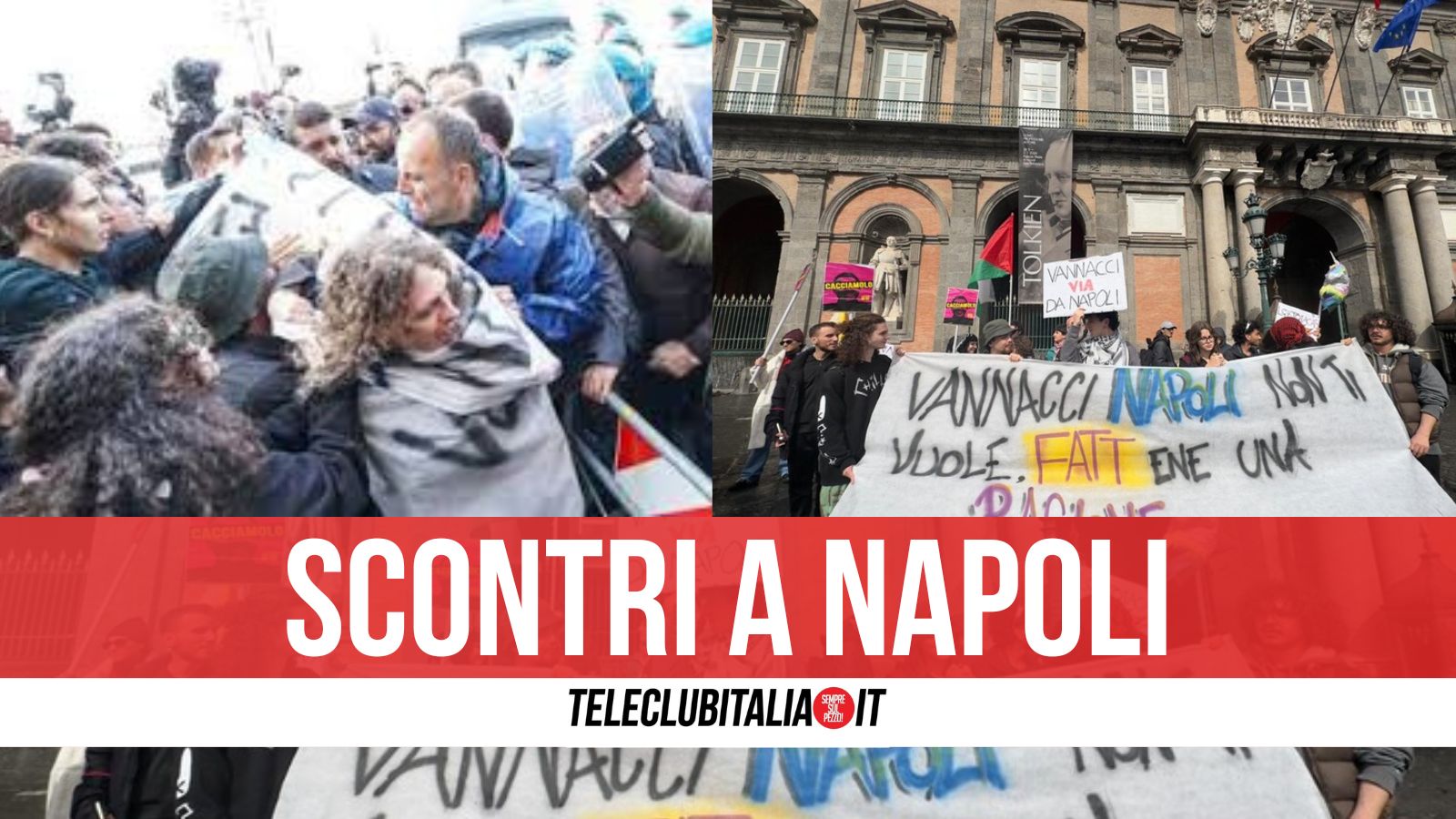 Palloncini d’acqua e scontri all’arrivo di Vannacci a Napoli
