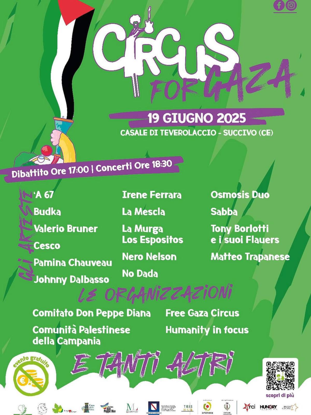 "CIRCUS FOR GAZA", giornata a sostegno della causa del popolo palestinese