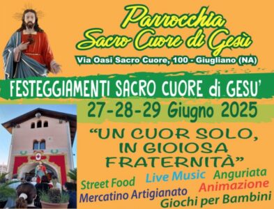 Giugliano in festa per il Sacro Cuore di Gesù: tre giorni di preghiera, musica e comunità