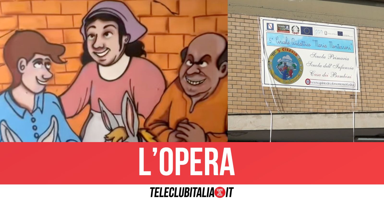 Giugliano, murales della “fiaba dell’Orco” di Basile al quinto circolo “Maria Montessori” Giugliano, murales della “fiaba dell’Orco” di Basile al quinto circolo “Maria Montessori”