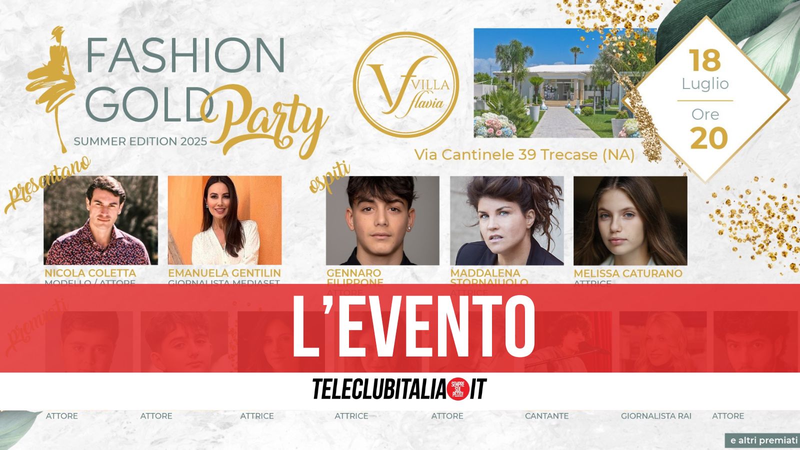 Fashion Gold Party 2025: moda, musica e spettacolo a Villa Flavia