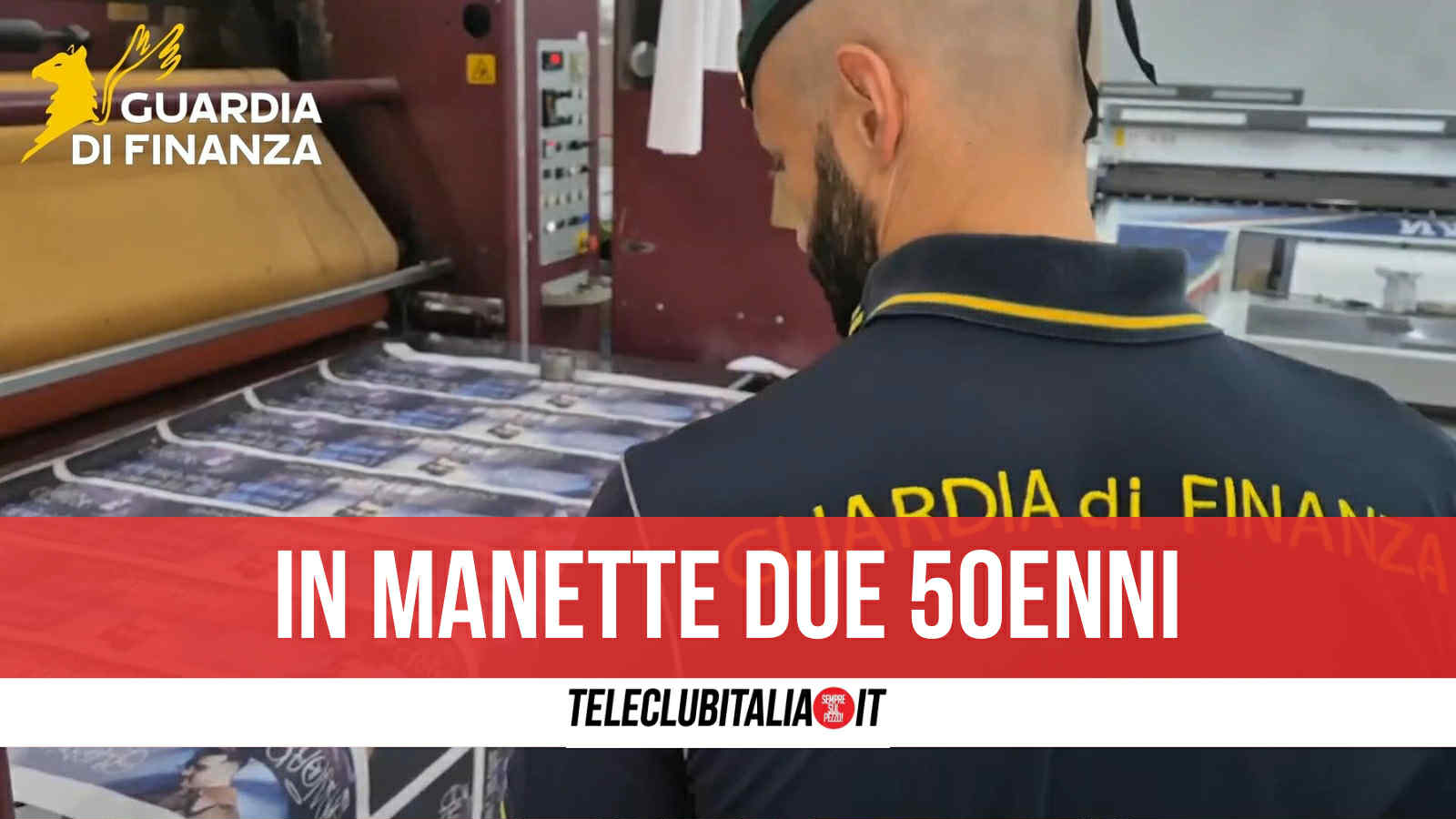 pianura scoperta centrale del falso di prodotti del napoli e geolier arrestati due 50enni