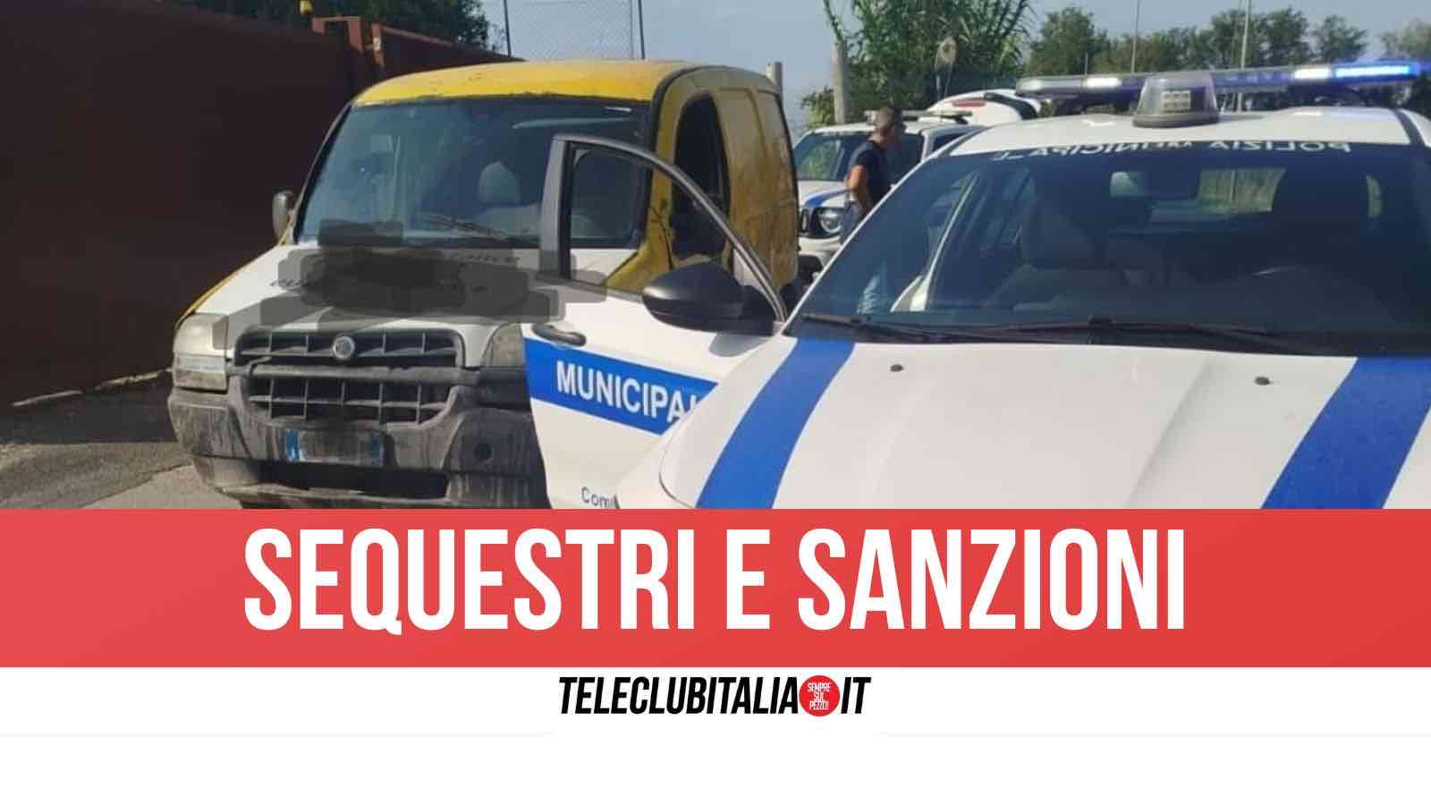 Giugliano, sequestrati due veicoli: uno contromano e intestato a società di Trento