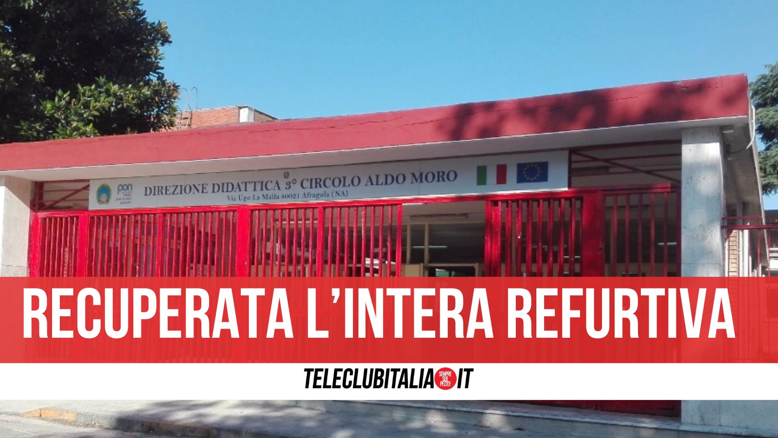 Afragola, furto alla scuola Aldo Moro: individuato e denunciato il terzo responsabile Afragola, furto alla scuola Aldo Moro: individuato e denunciato il terzo responsabile
