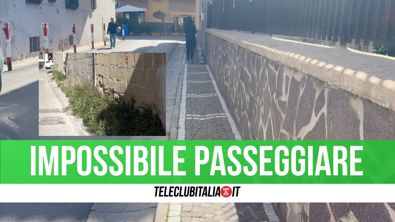 Giugliano, marciapiedi impraticabili e passeggio tra insidie e pericoli