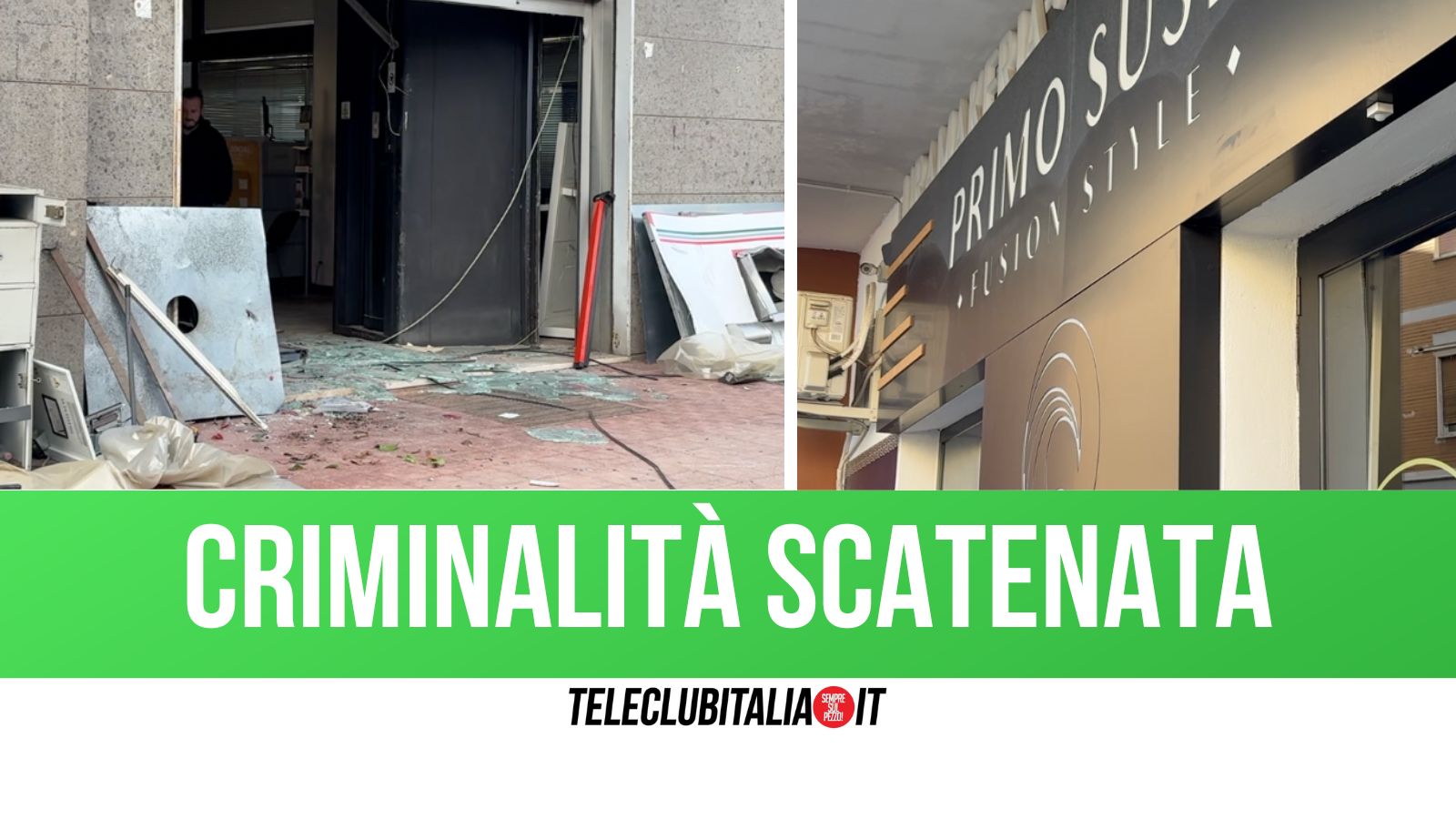 Notte di criminalità ad Aversa: assalto alla BdM e nuovo raid a Primo Sushi