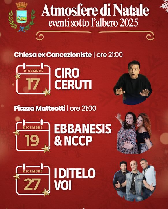 Giugliano in festa: weekend di eventi e aggiornamenti al cartellone natalizio