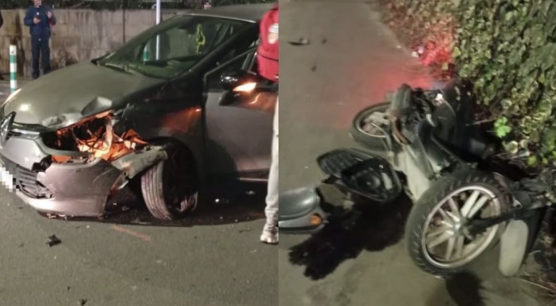 Incidente a Fuorigrotta: auto contromano travolge scooter, grave un 18enne