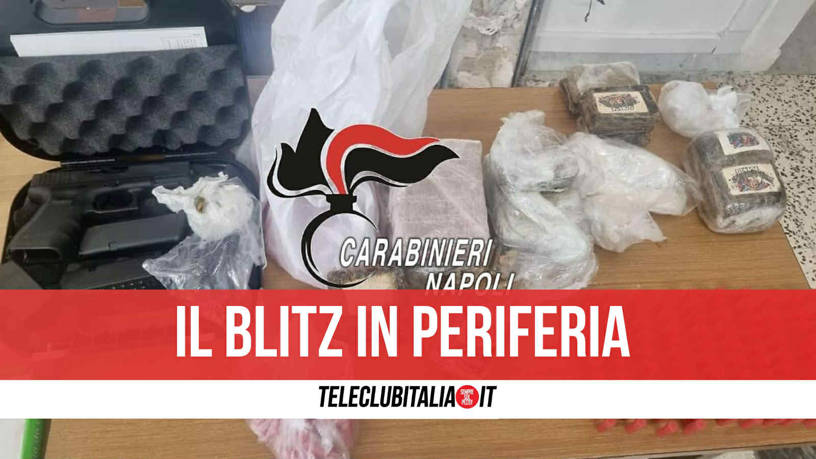 Blitz a Scampia, sequestrati più di 5 chili di droga e una pistola Glock