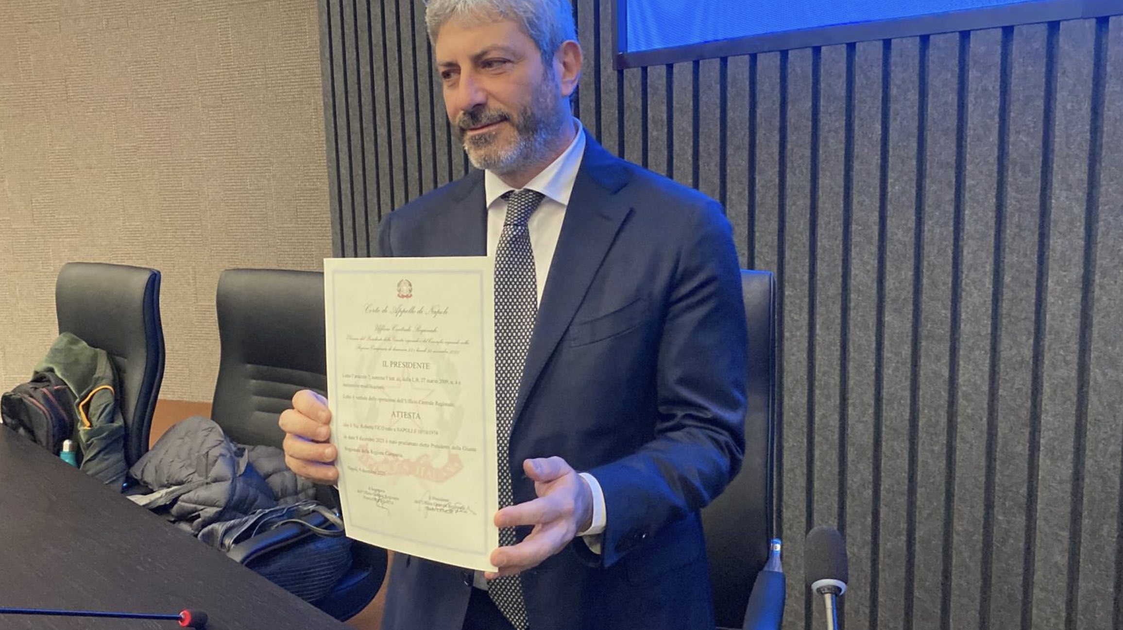 Roberto Fico proclamato presidente della Regione Campania: cerimonia alla Corte di Appello di Napoli