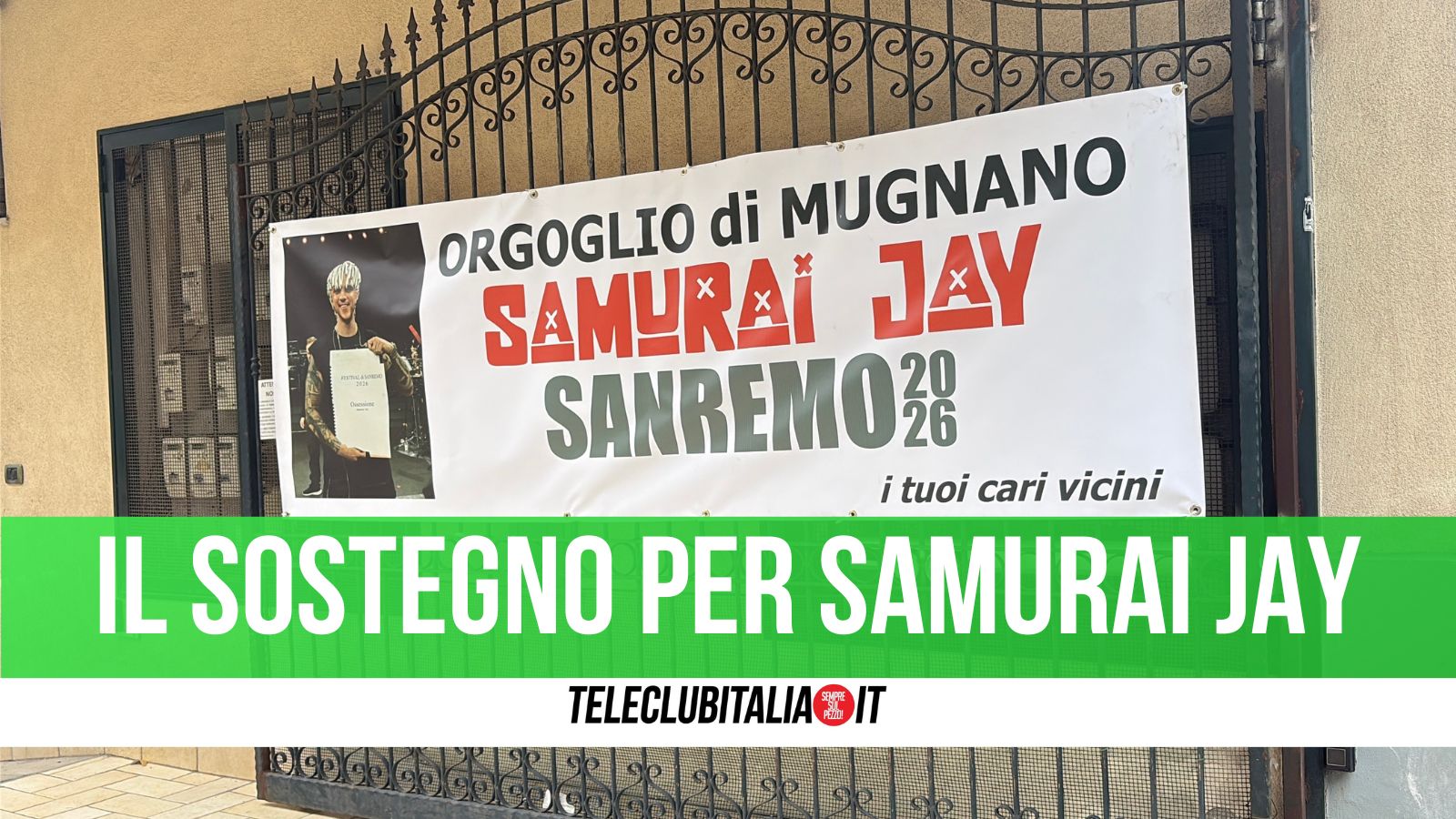 Sanremo 2026, l’entusiasmo e il sostegno dei mugnanesi per Samurai Jay