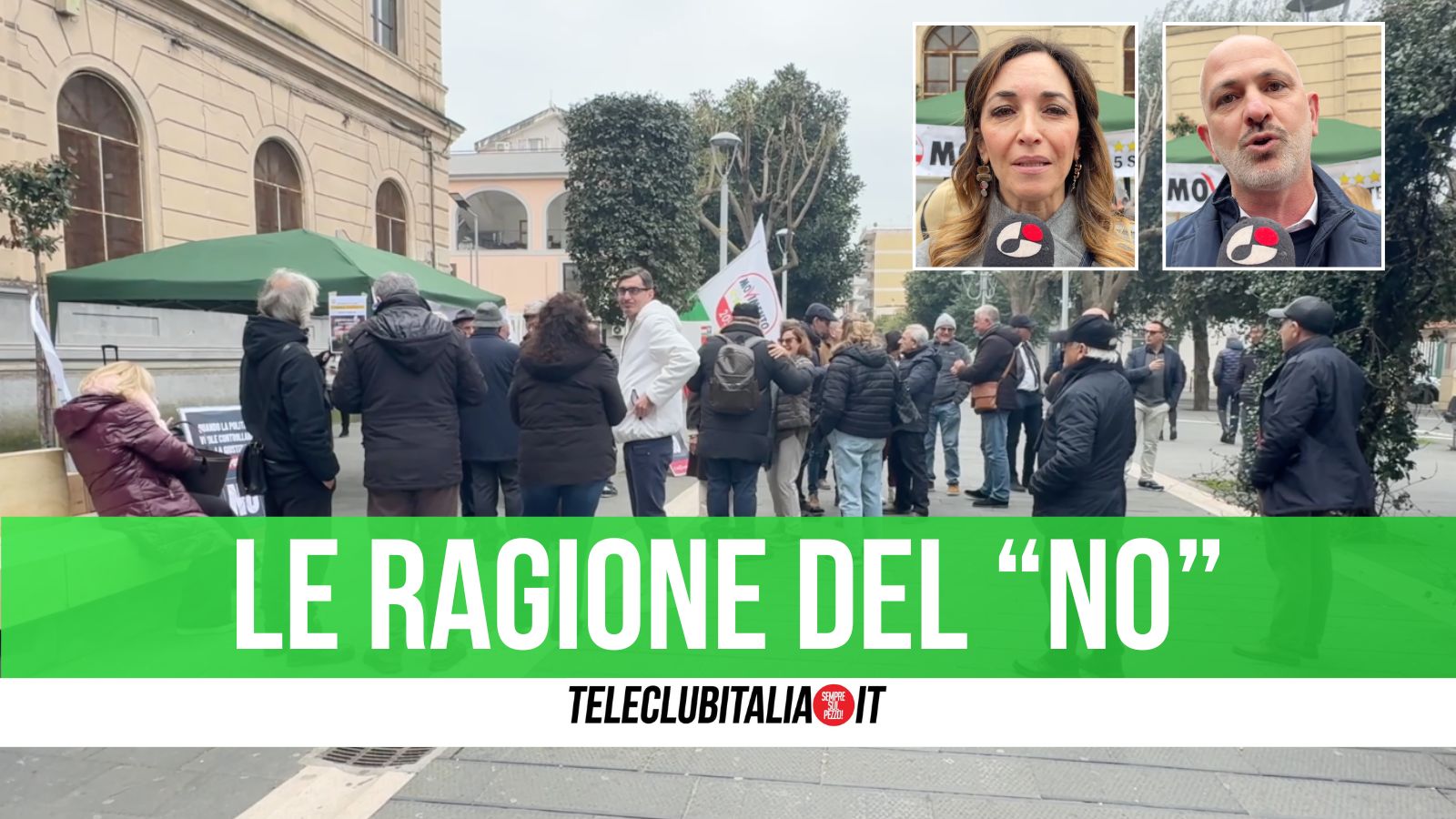Il movimento cinque stelle in piazza Gramsci per e ragioni del “No” al referendum
