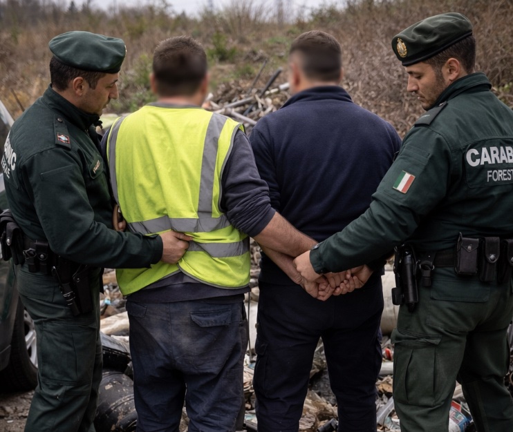 Giugliano, rifiuti pericolosi scaricati in strada: due dipendenti arrestati, scoperto sistema illecito