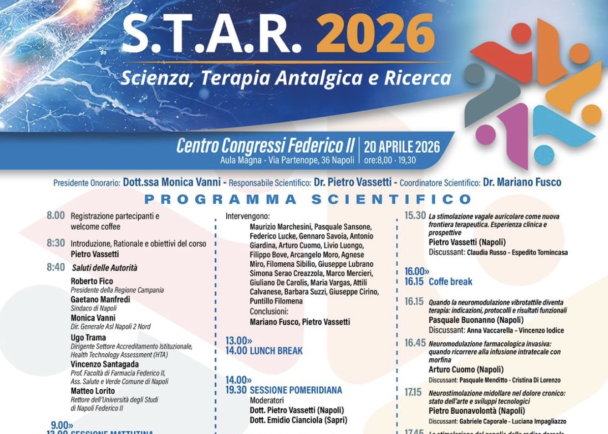 Eccellenza e Innovazione nella Terapia del Dolore: l'impegno concreto dell'ASL Napoli 2 Nord al Convegno S.T.A.R. 2026
