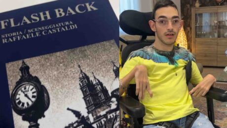Raffaele ha 22 anni e sogna di diventare sceneggiatore. Ha scritto un libro, ma le sue mani non hanno impugnato una penna e la sua voce ha tentato di raccontare. Fermo su una sedia a rotelle, Raffele non smette di sognare