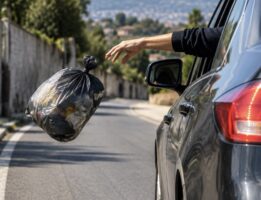 Terzigno, lancia rifiuti dall’auto: patente ritirata e vettura sequestrata