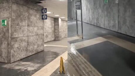 Stazione di Casalnuovo allagata dopo il maltempo, immagine pubblicata da Fanpage.it